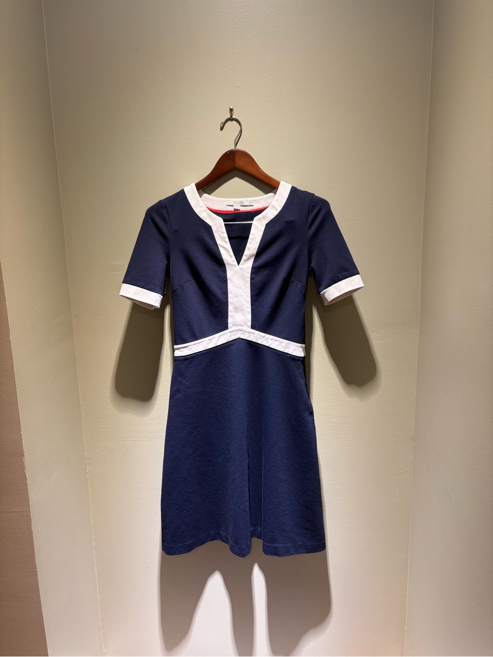 Biden Women's Navy Contrast-Trim A-Line Dress